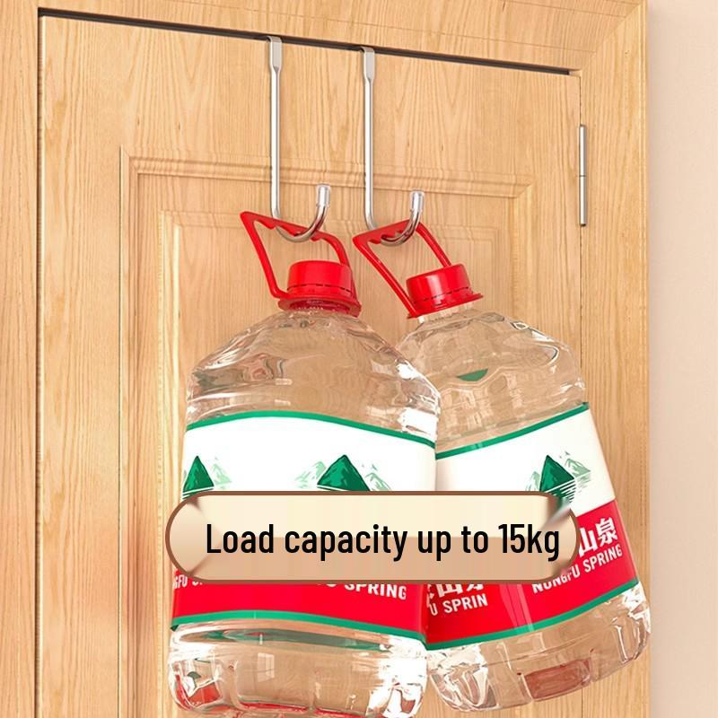 Stainless Steel Seamless Over-the-Door Double S-Shaped Hook for Bedside or Bathroom Organizer