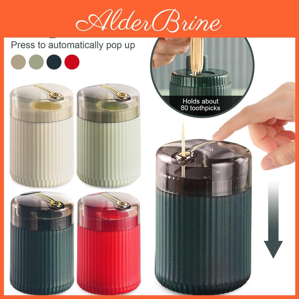 Portable Toothpick Automatic Dispenser Popup Plastic Toothpick Holder Container Creative Press Toothpick Storage Box Organizer