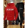 Groothandel CCM Bedrukt Heren Casual Sport Tweedeelig Pak Lange Mouw Hoodie en Joggingpak