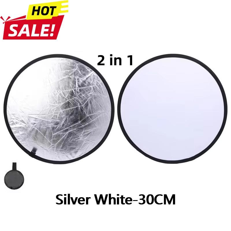 5 In 1 Round Portable Reflector, Multi Color Outdoor Collapsible Diffuser Photography Light Reflectors For Studio Photo 110CM