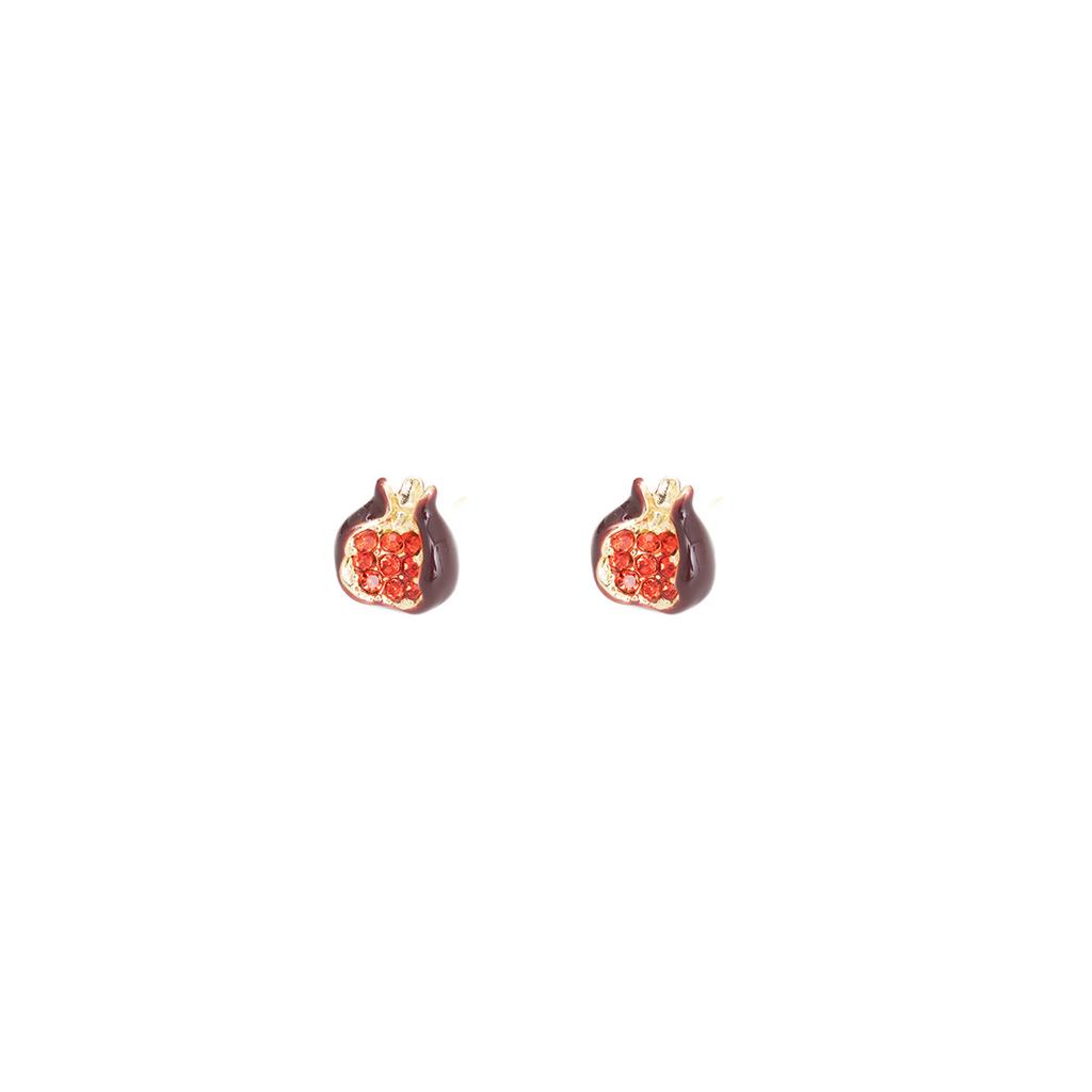 Times Come And Go, Red Pomegranate Slightly Inlaid With Sparkling Diamond Earrings For Women, Gentle And Sweet Earrings Festive Earrings For Women