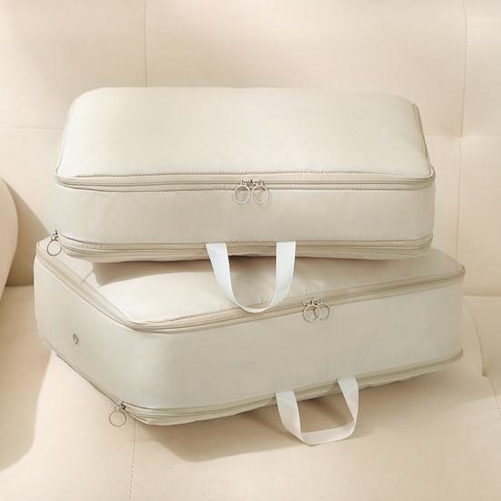 Kompressions-Aufbewahrungstasche mit Reißverschluss und Griff, Aufbewahrungskorb für Kleidung, Schrank-Organizer, Umzugspaket, Bettbezug, Bett