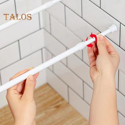 Extendable Shower Curtain Pole No-Drill Telescopic Curtain Rod Adjustable Shower Rail for Bathroom Net Voile Curtain Towel