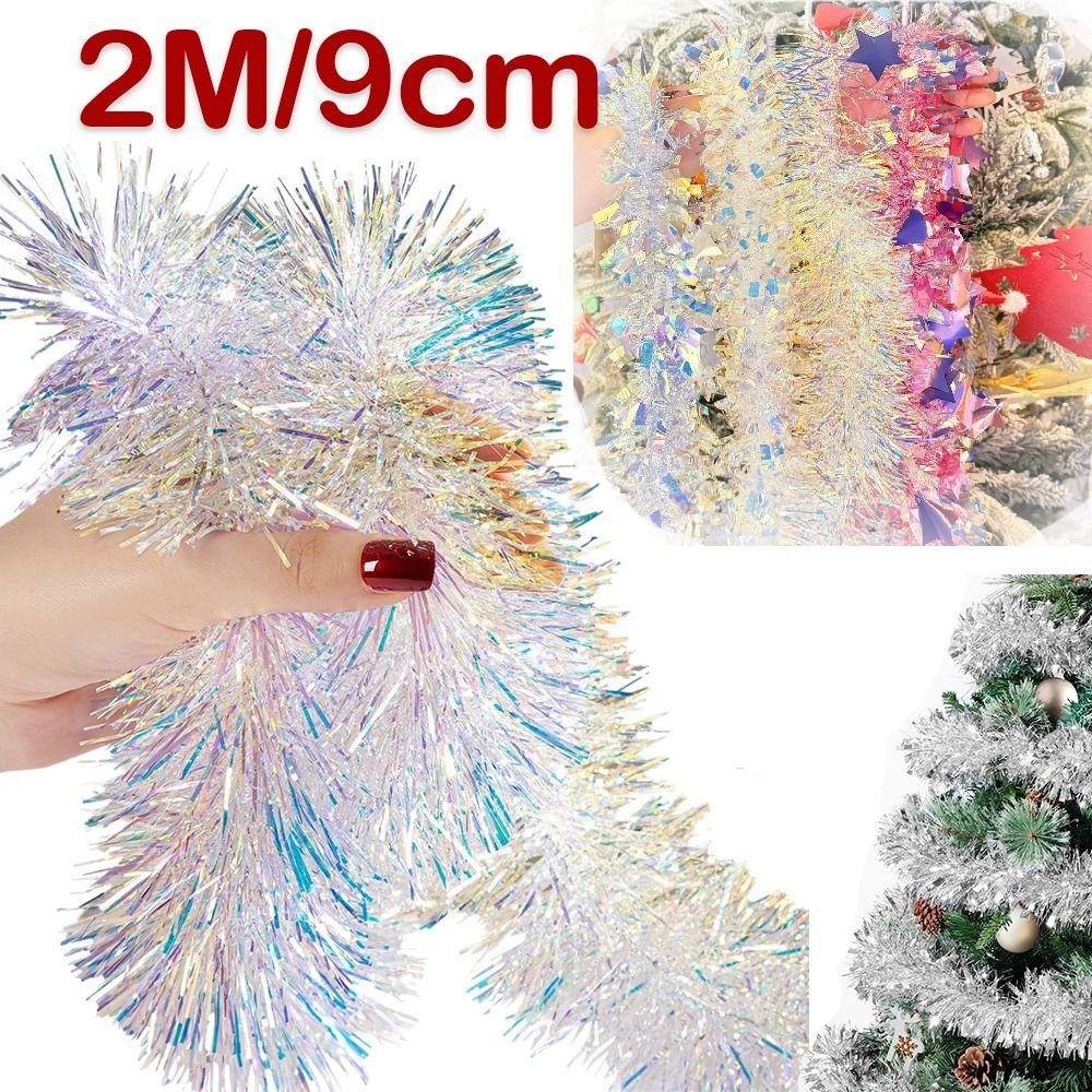 Colorful Strips Christmas Decorations Strip Tinsel Tassel Garland Ornaments  for Staircase Decor