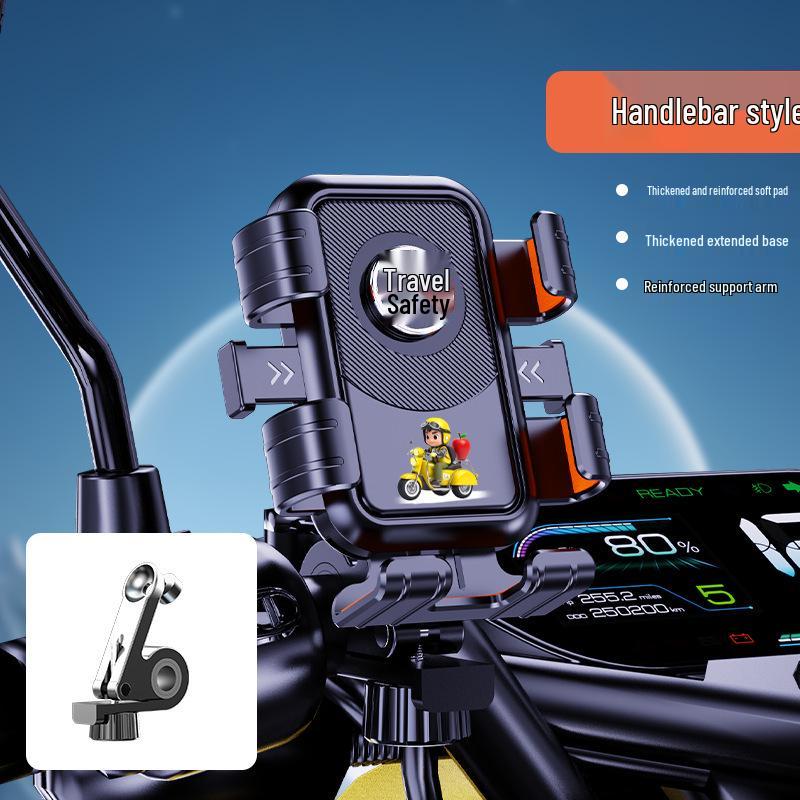 New Cartoon Six-Claw Rearview Mirror Phone Holder for Electric Vehicles, Motorcycles, and Bicycles
