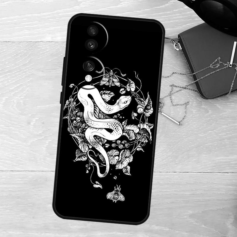 Fashion Snake Flower Case For Honor 200 400 Pro 50 70 90 Lite X9a X9b X9c X9d X8a X8b X8c Magic 5 6 7 8 Pro Cover Honor Magic5 Pro