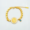 2025 New Luxury Gold Color Charm Bracelet - Stainless Steel Jewelry for Women, Hypoallergenic Gift & Party Accessories