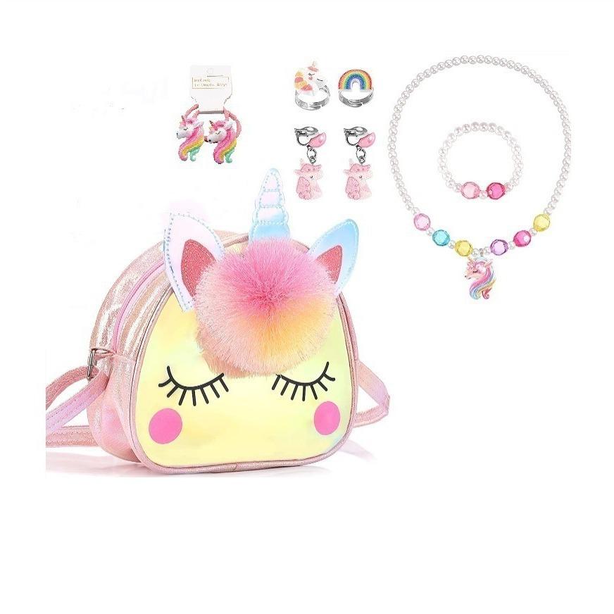 Unicorn Cartoon Shoulder Bag for Kids – Cute TPU Crossbody & Travel Storage Bag