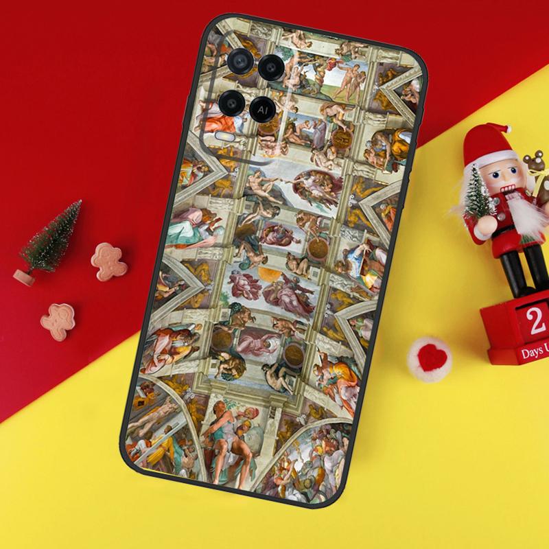 Michelangelo Art Case For Oppo A78 A98 A18 A38 A58 A5 A6 Pro A54 A74 A94 A17 A57 A80 A60 A40 A96 A76 A16 A15