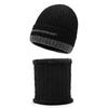 Winter Warm Wool Hat Neck Protection Two-Piece Set Men's Outdoor Sports Windproof Plush Hat Thick Woven Hat