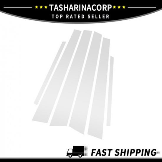 6 Pcs Car Door Pillar Window Trim for Honda Civic 01-05 Silver Tone