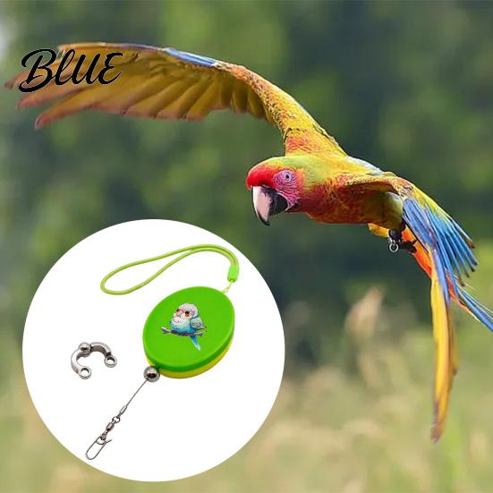 Bird Flight Training Retractable Leash 20ft Lightweight Parrot Outdoor Flying Rope with Activity Leg Rings Anti‑Escape Steel Wire Core,