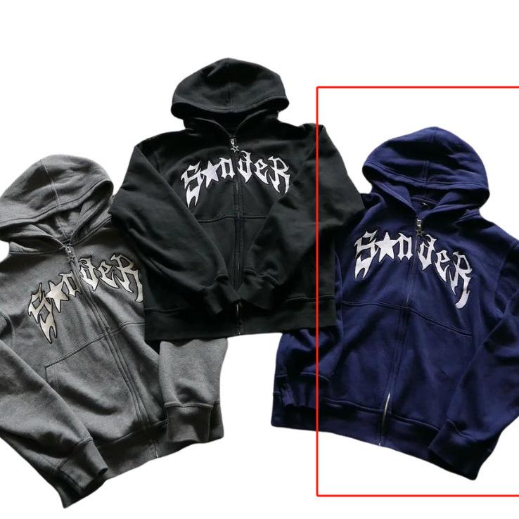 2024 SODER Street Style Zipper Hoodie Cardigan: Cool Influencer Print Jacket