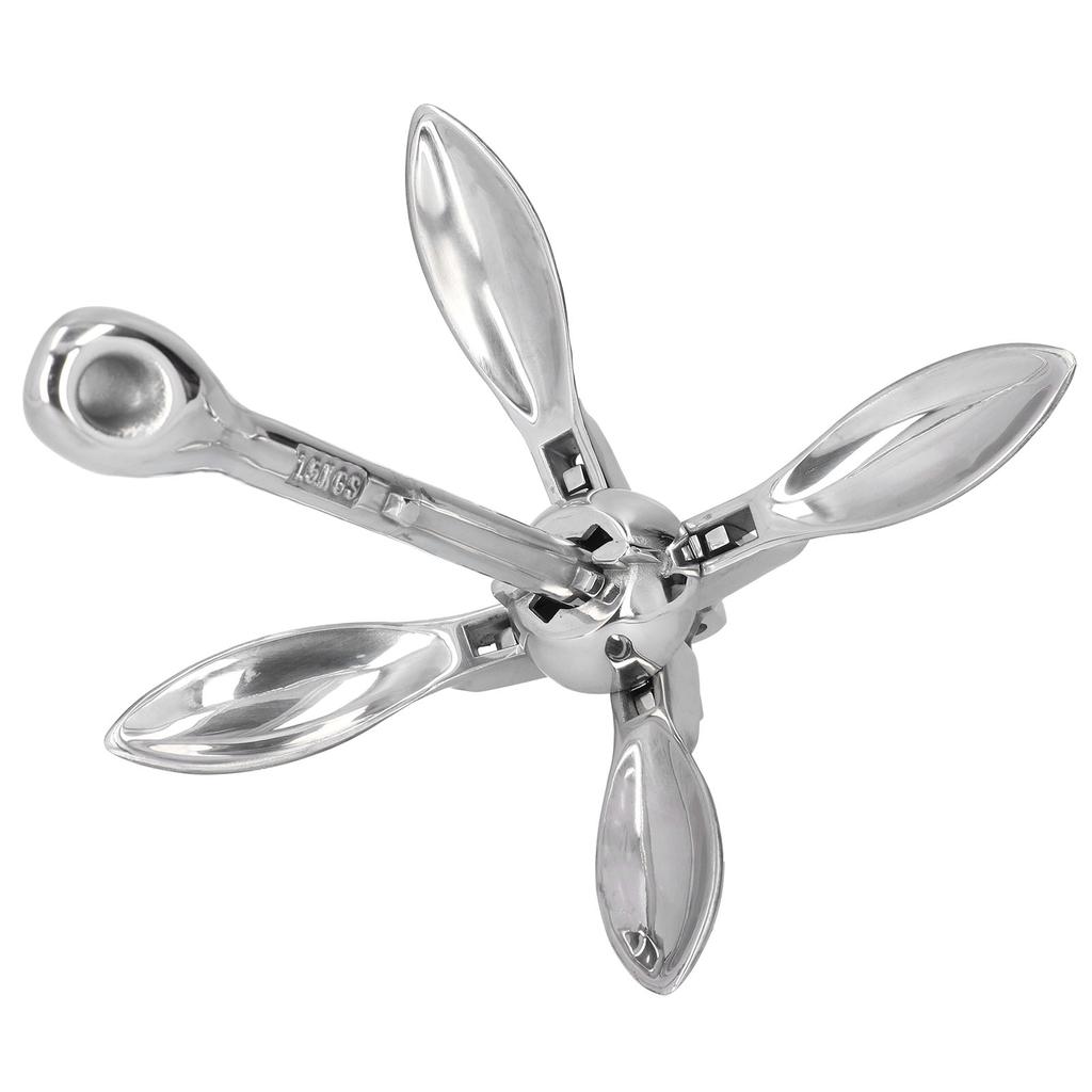 3.3lbs Foldable Grapnel Anchor 316 Stainless Steel Hardware for Marine Boat Yacht Dinghy