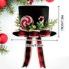 Black Fabric Christmas Tree Toppers With Elegant Bowknot Hat Decoration For Holiday Home Office Decoration