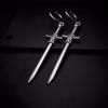 Personality Design Punk Goth Style Sword Drop Dangle Earrings for Men New Trend Hip Hop Rock Party Zircon Y2K Accessories