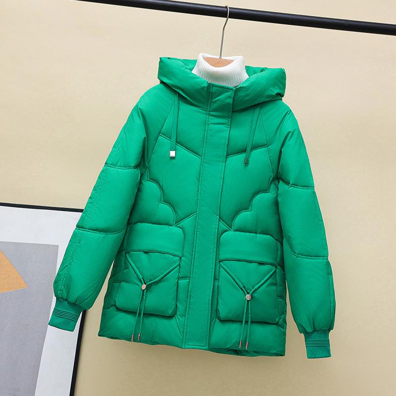 

Down Cotton-padded Jacket Women s Winter Korean Version of Loose Thick Cotton-padded Jacket Cross-border Bread-padded Jacket XXXXL білий