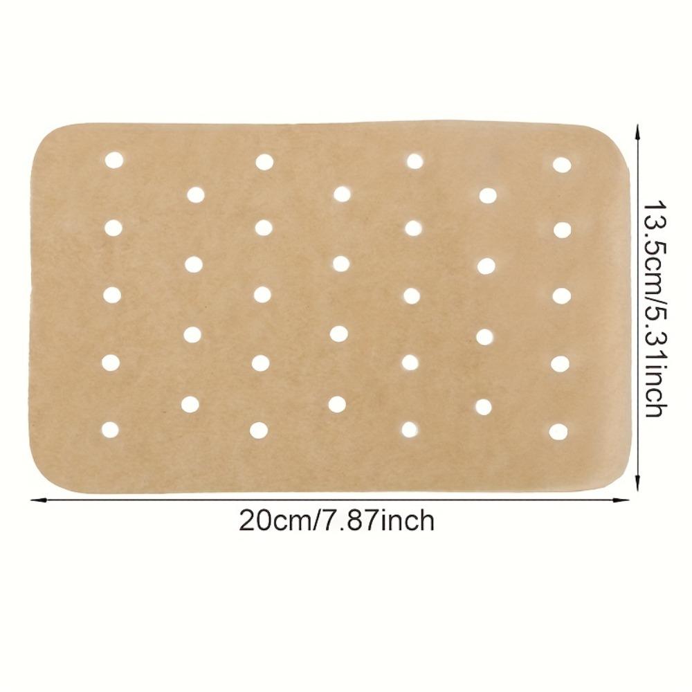 New 100PCS Rectangle Parchment Paper Disposable Air Fryer Baking Paper Air Fryer Liners for Oven Air Fryer Steamer Kitchen Tools