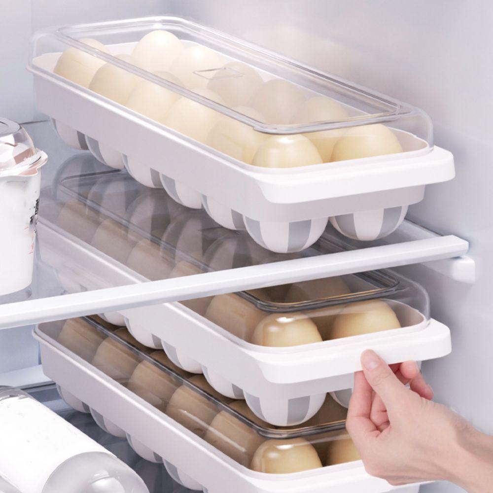 Stackable Egg Storage Holder Space-Saving Fridge Egg Organizer Refrigerator Egg Tray  Home