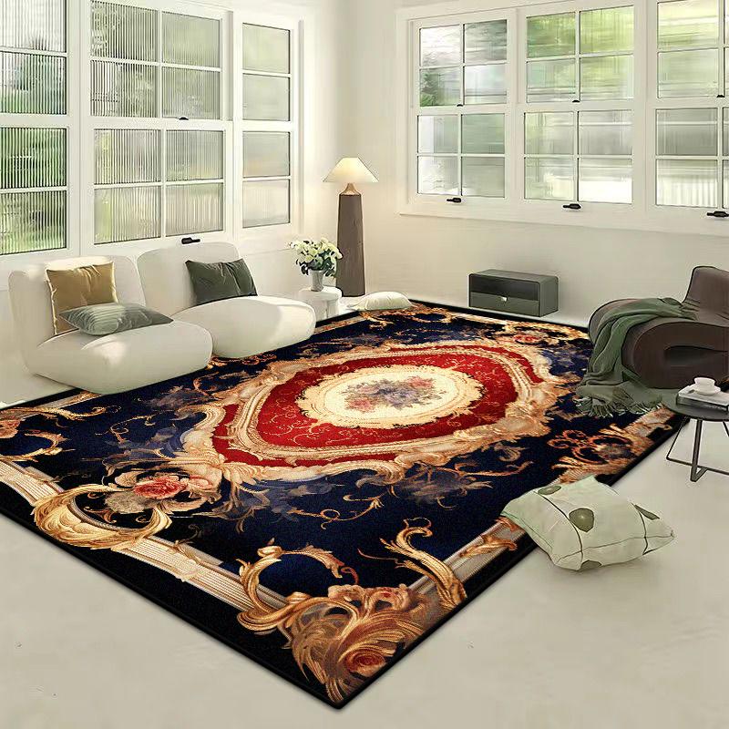 European Style Home Decoration Luxury Living Room Rug Big Size Antiskid Lounge Area Rug Soft Easy Cleaning European Tatami Mat