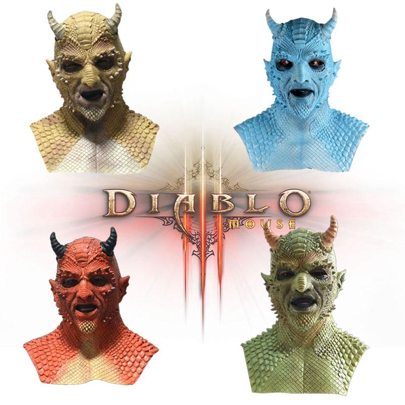 Diablo Demon Belial Mask Latex Headgear Game Roleplaying Halloween Toy Funny