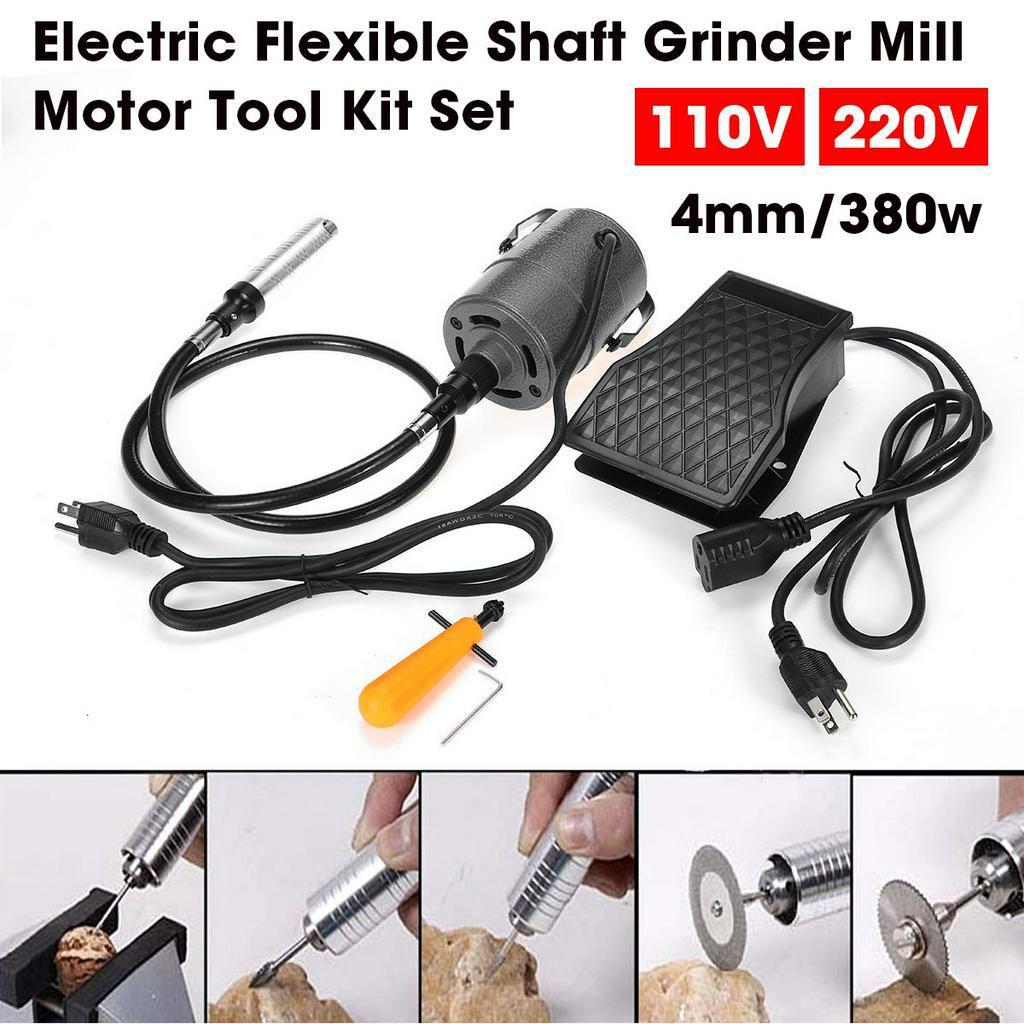 110V 4MM 380W 22000r/min Závěsná bruska Motor s flexibilním hřídelem Sada nástrojů pro design a opravy šperků
