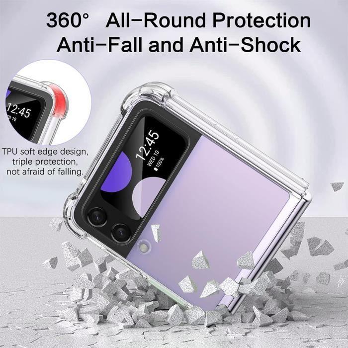 Coque pour Samsung Galaxy Z Flip 4 - Silicone TPU - Antichoc - Transparent - Slim - Résistant aux rayures