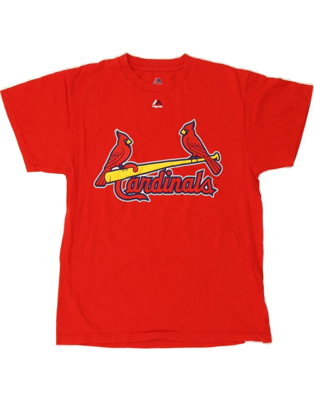 MAJESTIC Mens Cardinals Graphic T-Shirt Top Medium Red CJ06 S