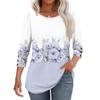 Women's Fashion Casual Vintage Floral Print Round Neck Sevenfold Sleeve T-shirt Top