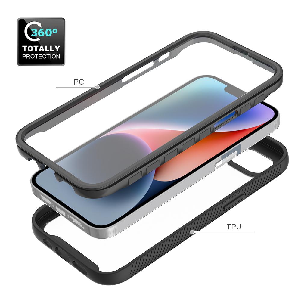 For iPhone 16e Case PC+TPU Phone Clear Back Cover with PET Screen Film