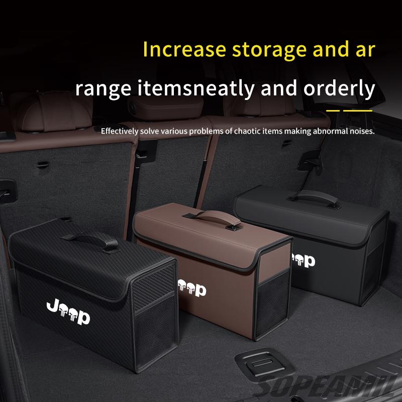 Zcfn1 Car Trunk Storage Box Organizer Foldable Stowing Tidying Bag For Jeep Wrangler Renegade Patriot Grand Cherokee Compass Wagoneer