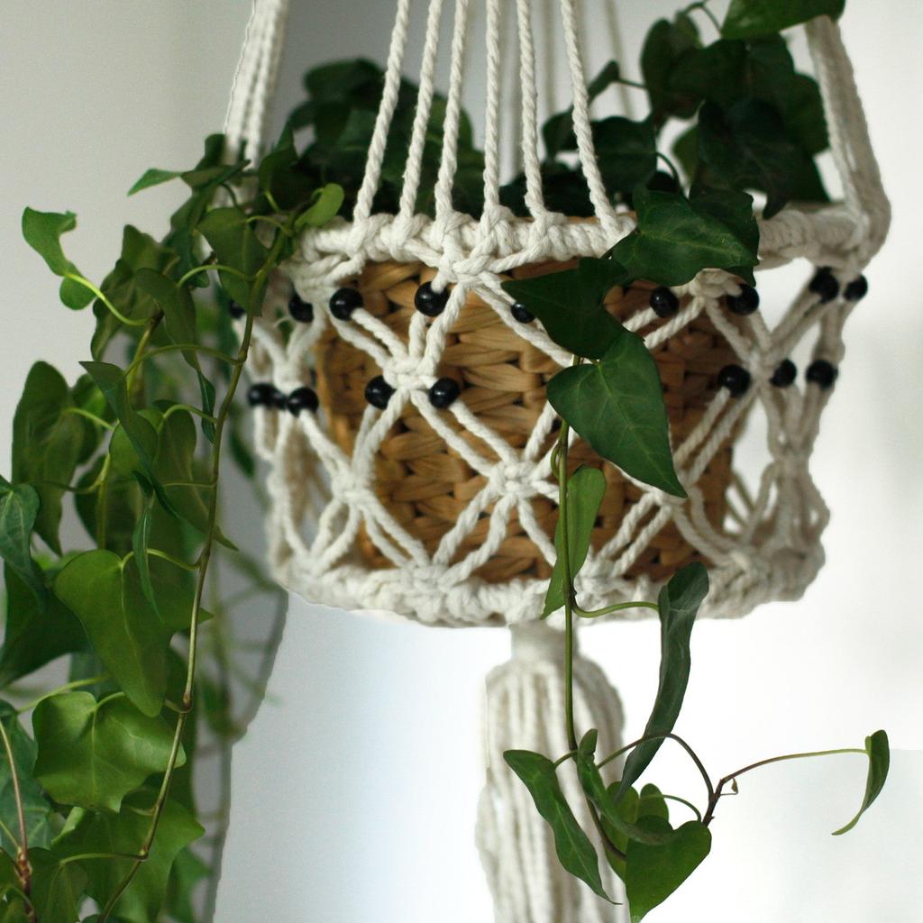 Macrame Plant Pot Holder Beaded