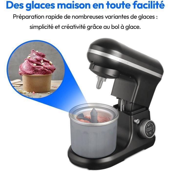 Robot pâtissier - MEDION - MD18420 - 1200 W - 5 L - 8 vitesses - Bol à glace - Noir