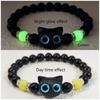 Matching Bracelets Couples Women Men Luminous Cute Cat Friendship Bracelete Black White Cat Head Bangles Glow In The Dark Gift