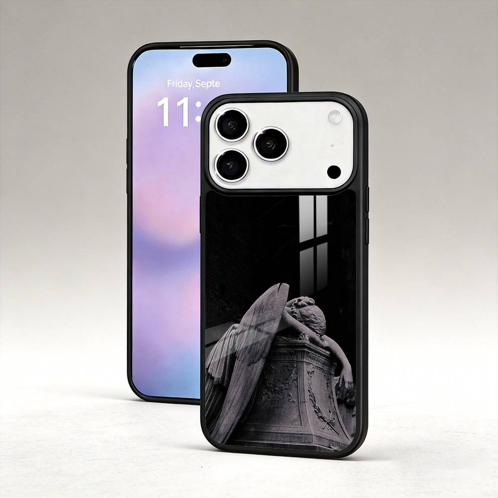 1PC A-Angel S-Sculpture Phone Case For iPhone 17,16,15,14,13,12,Pro,Max For Magsafe Magnetic Wireless Charging