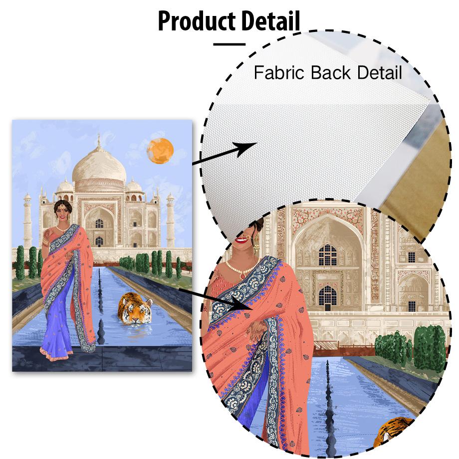 Santorini, Hawaii India Morocco Illustration Wall Art Canvas Painting Abstract Posters And Prints Picture For Living Room Decor