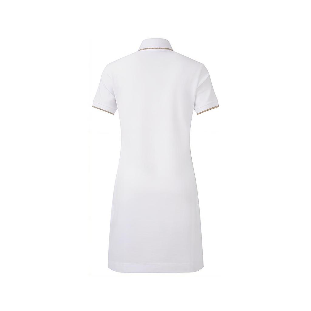 Emporio Armani Ss24 Solid Logo Plaque Polo Collar Short Sleeve Dress Women Dresses White 3DTA56-TJ9DZ-1100