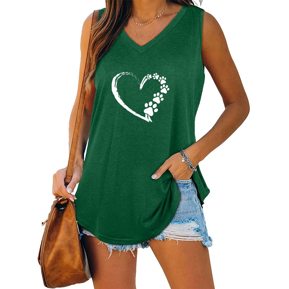 Women Fashion V Collar Tank Top Women Casual Sleeveless T-shirt