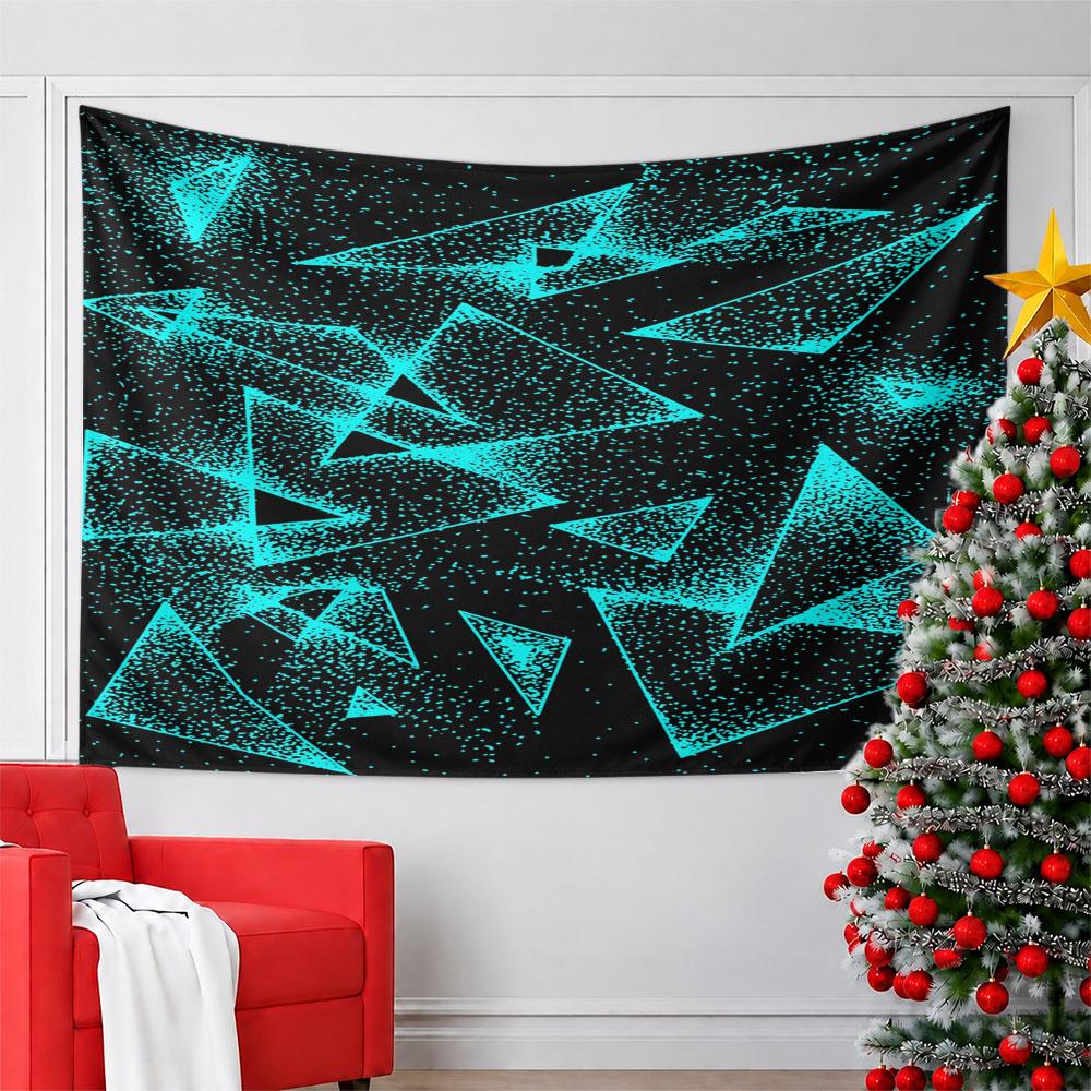 Geometric Neon Triangles Design Pattern Wall Hanging Tapestry Decorative Tapestry Home Decor for Bedroom and Living Room