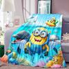 Kawaii (Minions) Cartoon Blanket with Big Eyes, Soft and Comfortable Flannel Blanket Suitable for Travel and Home Use.