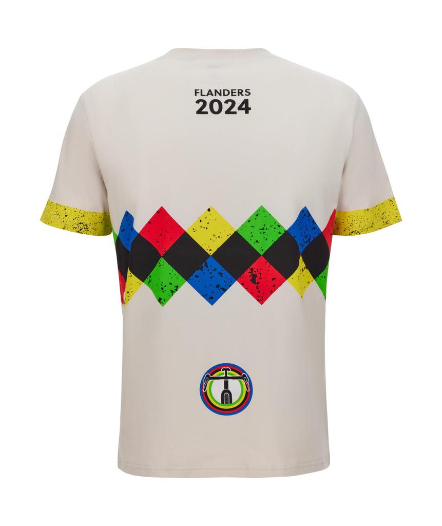 Santini UCI Gravel World Championship T-Shirt Flanders 2024 Gray Short Sleeve T-Shirt