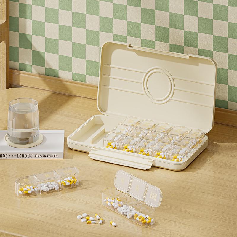 7-Day Travel Pill Organizer: Large Print, Three Daily Reminders for Elderly