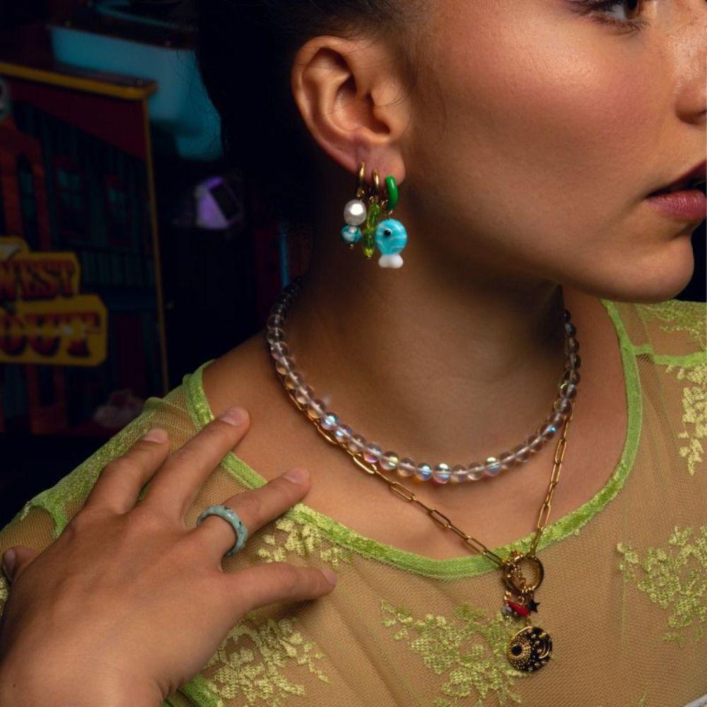 Starfish Charms Ear Buckle Lip Hoop Earrings Retro Enamel Fish Earrings  Party