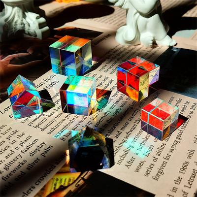 Cube Suncatcher Home Decoration Party Gifts Harmonic Prism Crystal Ornament Glassware Sunlight Refracting Prism Rainbow Maker