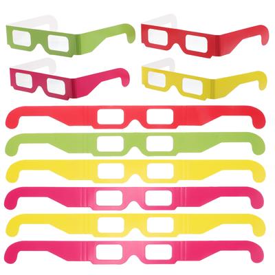 20 Piezas Gafas Coloridas Efecto Corazón Prisma de Difracción Arco Iris Cartulina Prom Plegable Refracción