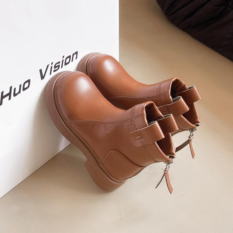 Girls Leather Boots Round-toe Children Chelsea Boots Non-slip Fashion Kids Black Brown Short Boots Simple Anti-Slippery 2024 New