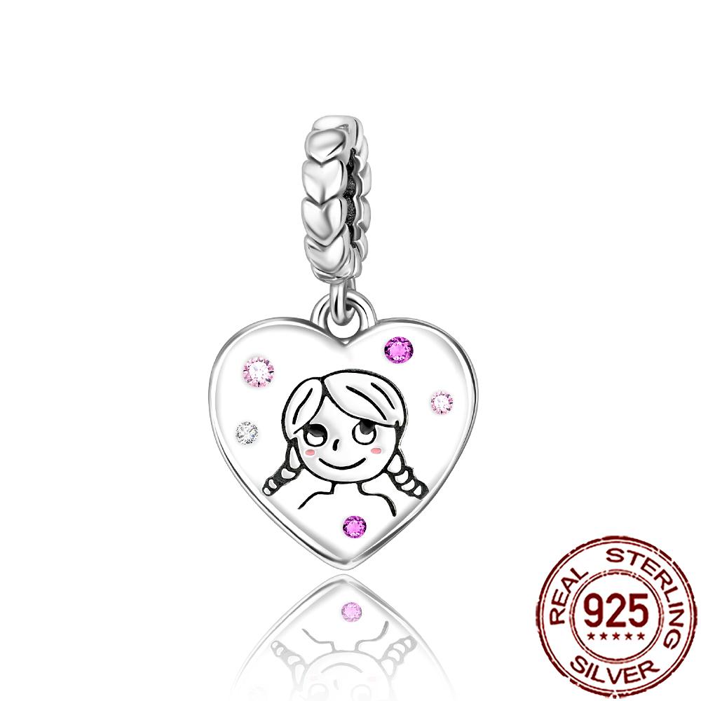 New Charms Copper Sparkling Mum Mother Family Love Heart Beads Fit Original Bracelet Necklace Diy Jewelry