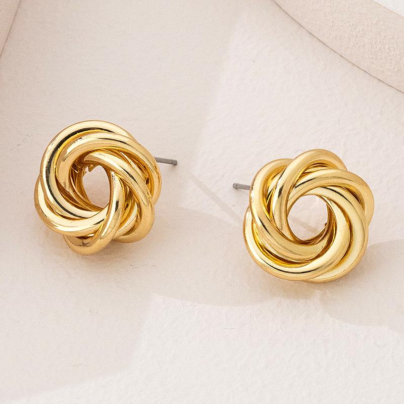 Neue Metall-Kreis-Kettenohrringe Kreative Persönlichkeit Geometrie Frittierte Teigkringel Kreis-Ohrringe Großhandel