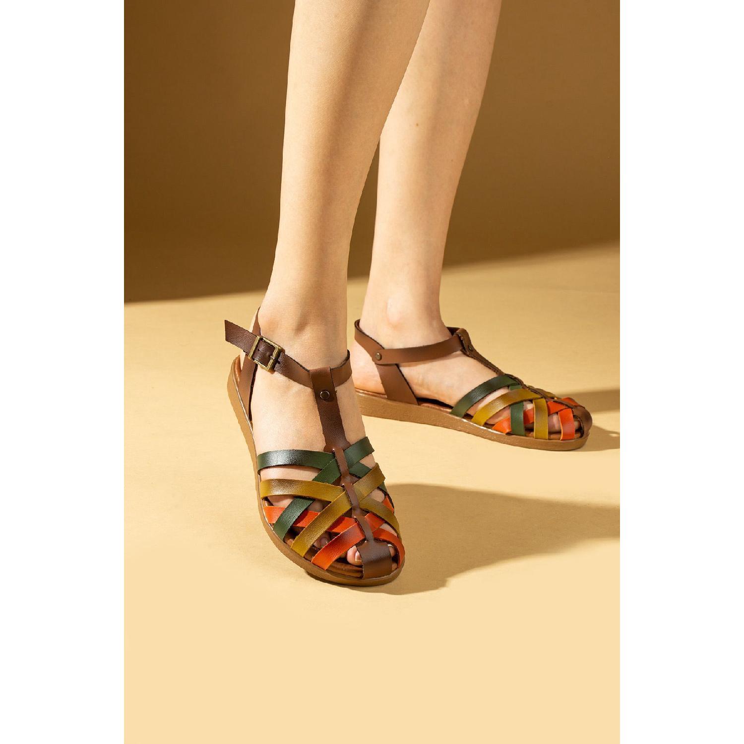 

Woman Brown Casual Poly Base Daily Summer Bodrum Style Sandals 39 коричневий