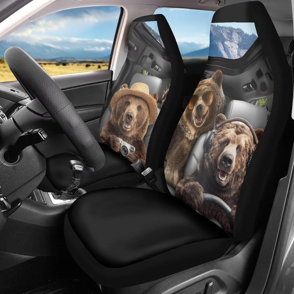 Bulopur Halloween Spider Web Print Front Seat Cover Sets 2 Pack, Car Universal Accessories Interior Decor for Men, Auto Front Seat Covers